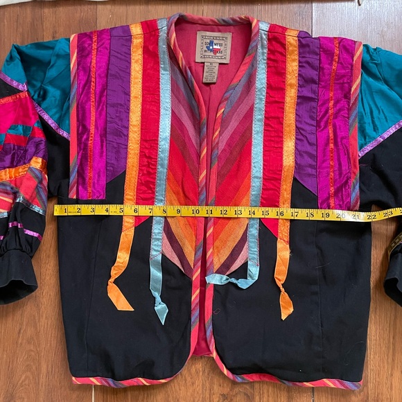 Vintage cotton/silk jacket with ribbon fringe - Picture 8 of 9